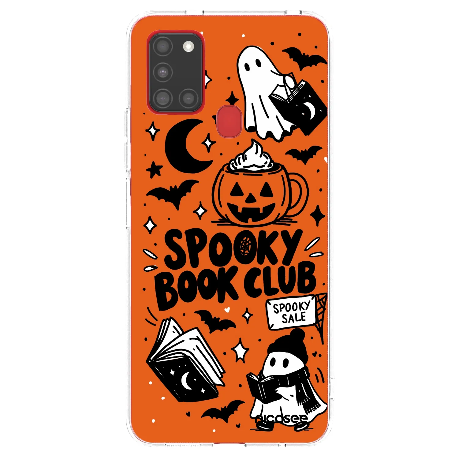 Picasee átlátszó szilikon tok az alábbi mobiltelefonokra Samsung Galaxy A21s - Spooky book club