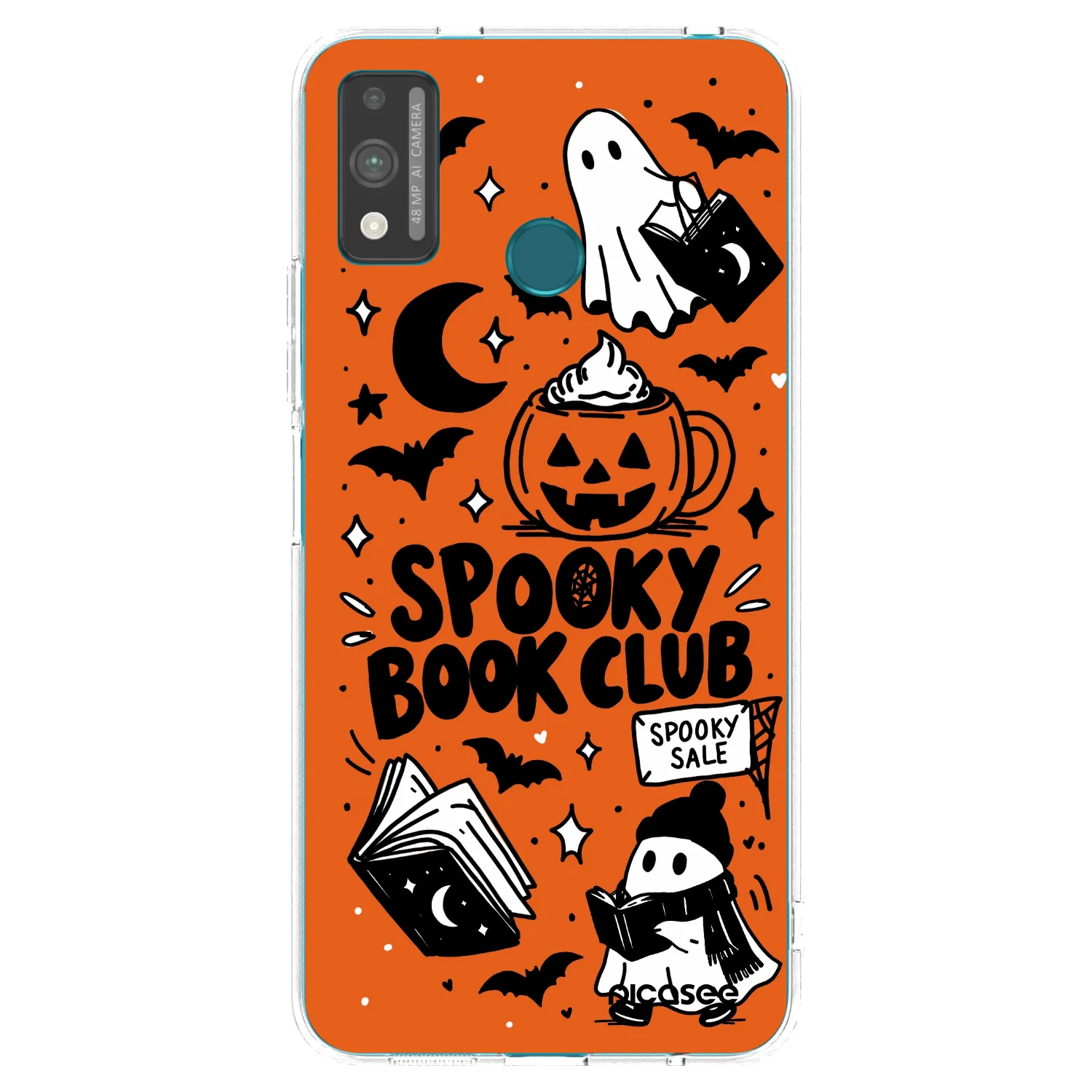 Picasee átlátszó szilikon tok az alábbi mobiltelefonokra Honor 9X Lite - Spooky book club