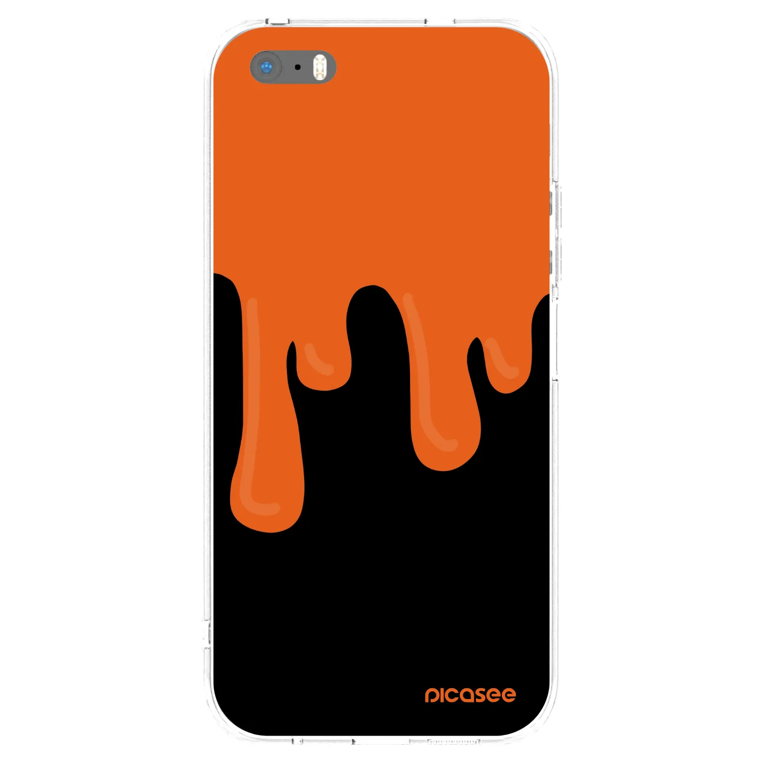 Picasee átlátszó szilikon tok az alábbi mobiltelefonokra Apple iPhone 5/5S/SE - Orange spooky