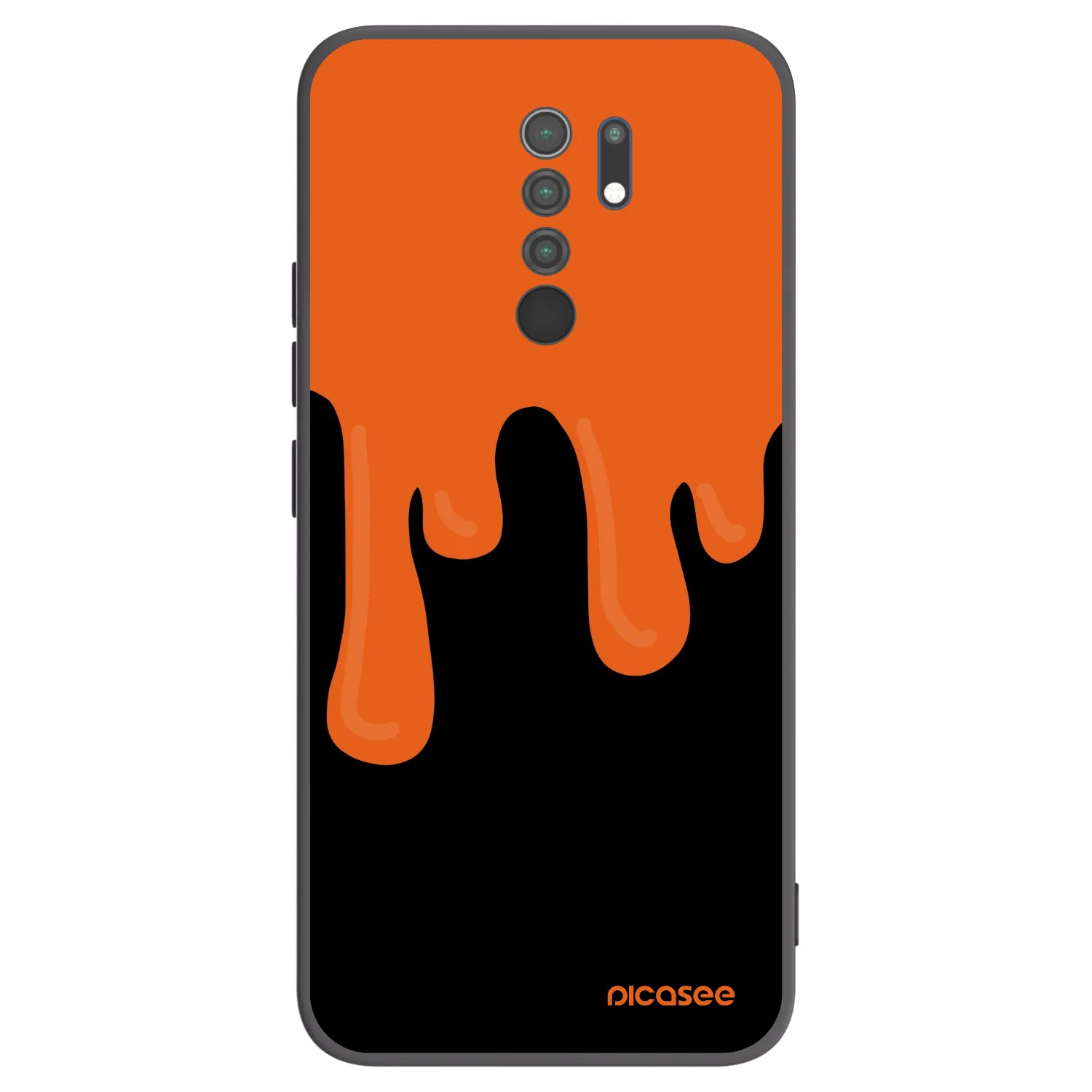 Picasee fekete szilikon tok az alábbi mobiltelefonokra Xiaomi Redmi 9 - Orange spooky