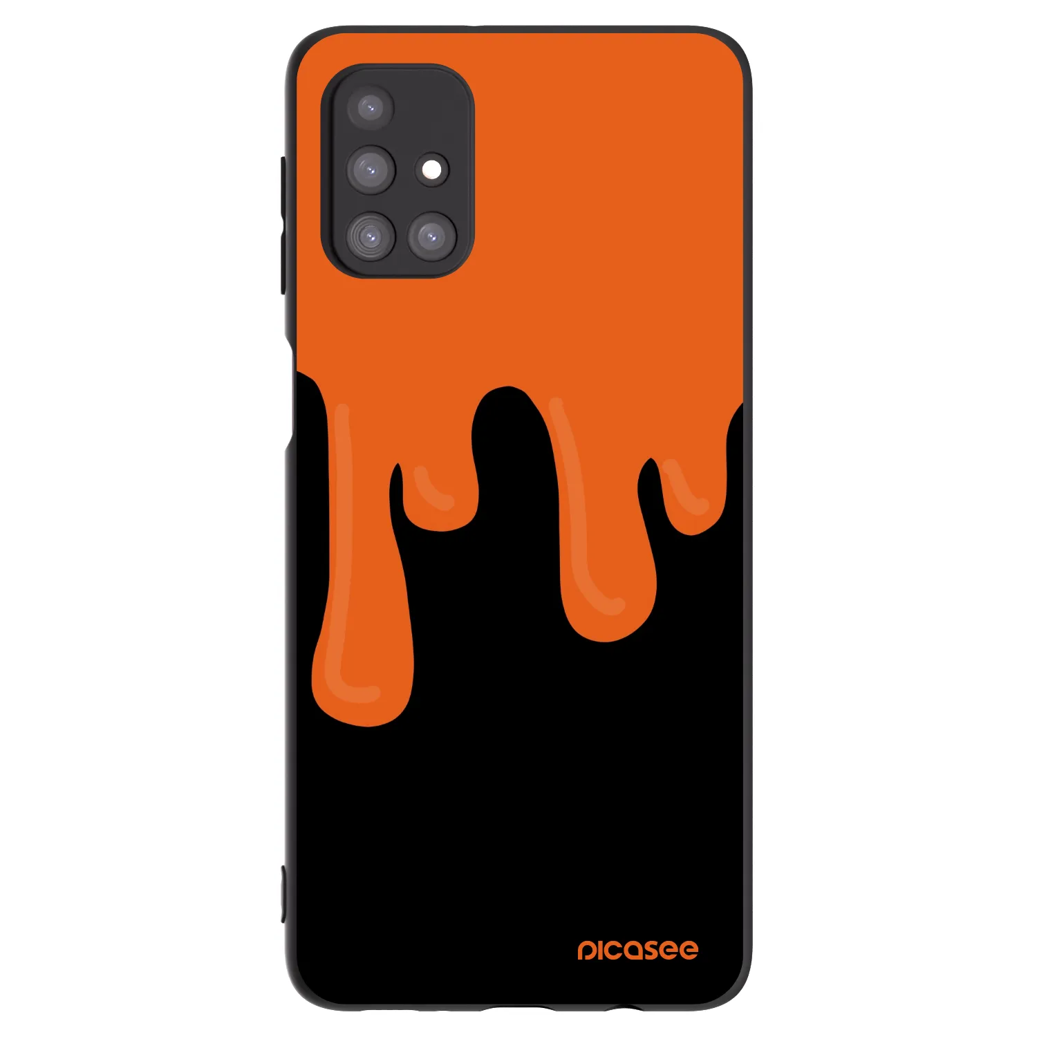 Picasee fekete szilikon tok az alábbi mobiltelefonokra Samsung Galaxy M31s - Orange spooky
