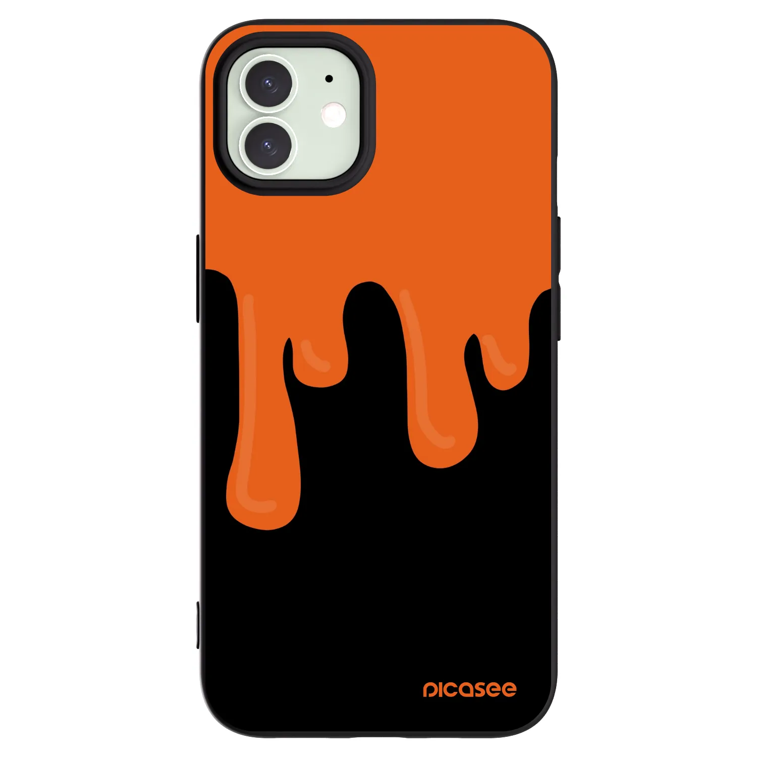 Picasee fekete szilikon tok az alábbi mobiltelefonokra Apple iPhone 12 - Orange spooky