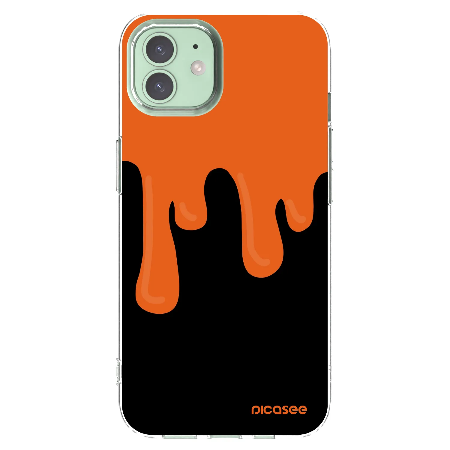 Picasee átlátszó szilikon tok az alábbi mobiltelefonokra Apple iPhone 12 - Orange spooky