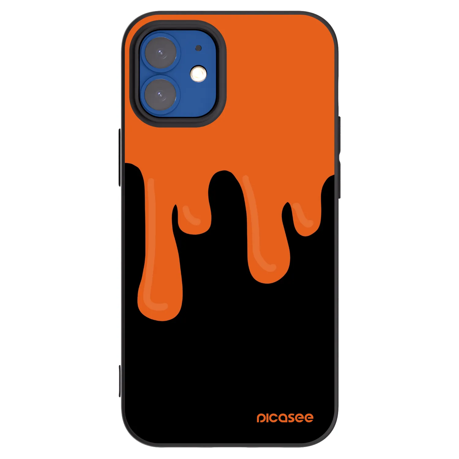 Picasee fekete szilikon tok az alábbi mobiltelefonokra Apple iPhone 12 mini - Orange spooky