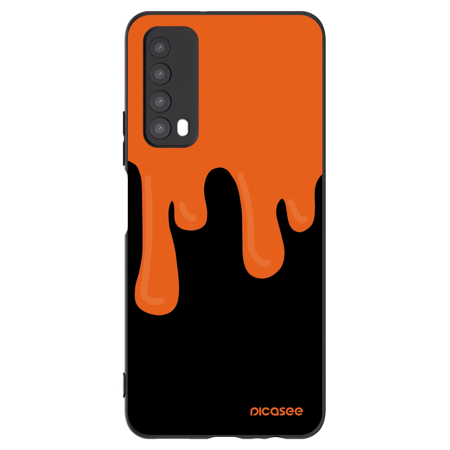 Picasee fekete szilikon tok az alábbi mobiltelefonokra Huawei P Smart 2021 - Orange spooky