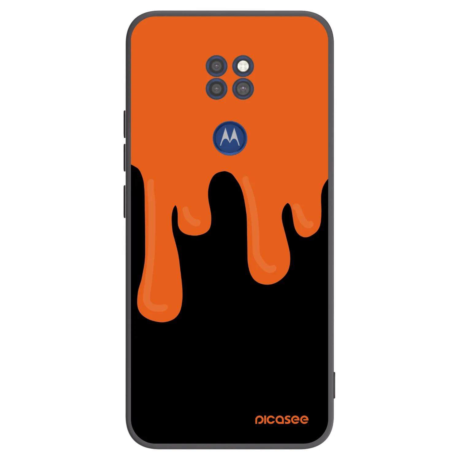 Picasee fekete szilikon tok az alábbi mobiltelefonokra Motorola Moto G9 Play - Orange spooky