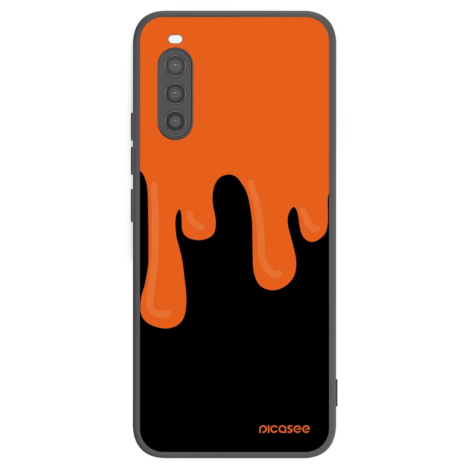 Picasee fekete szilikon tok az alábbi mobiltelefonokra Sony Xperia 10 II - Orange spooky