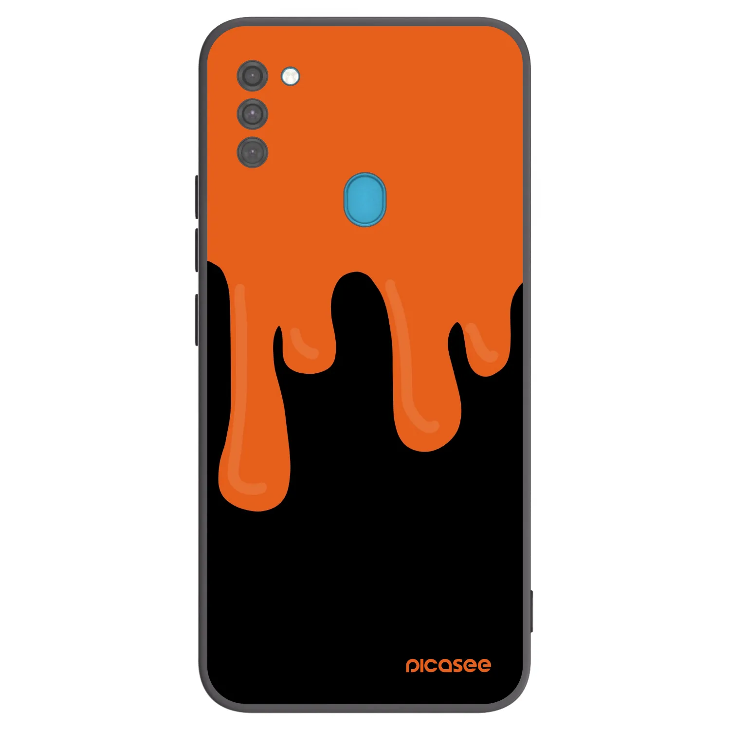 Picasee fekete szilikon tok az alábbi mobiltelefonokra Samsung Galaxy M11 - Orange spooky