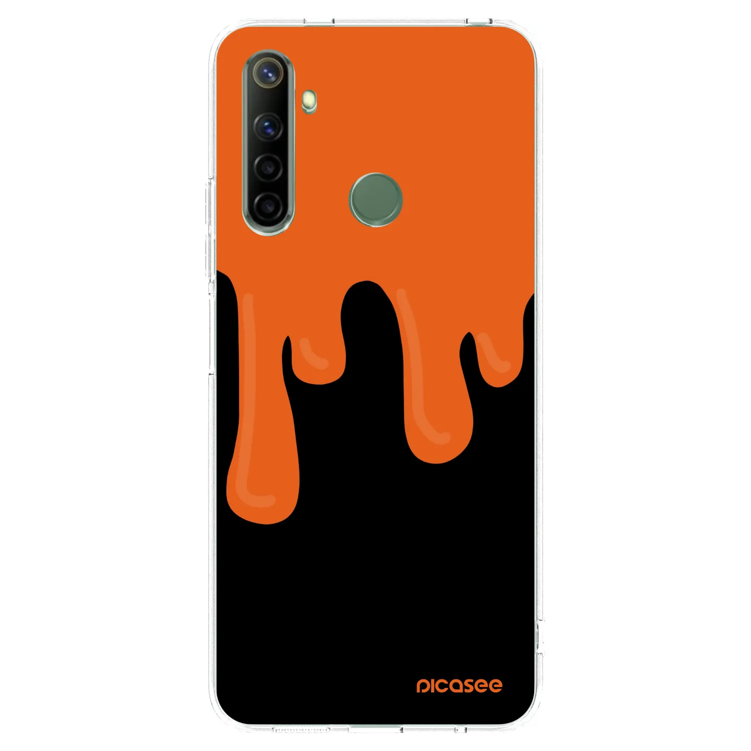 Picasee átlátszó szilikon tok az alábbi mobiltelefonokra Realme 6i - Orange spooky