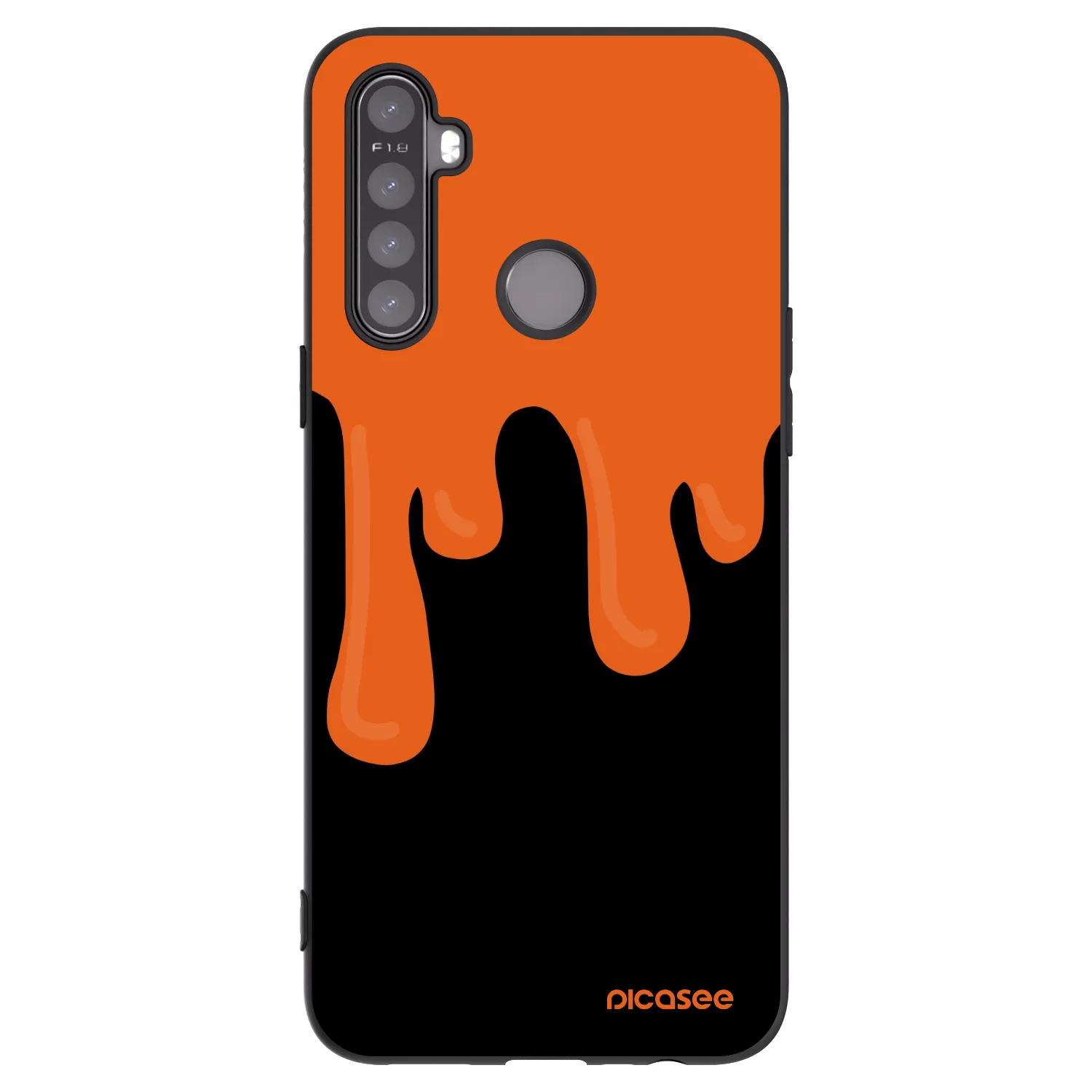 Picasee fekete szilikon tok az alábbi mobiltelefonokra Realme 5 - Orange spooky