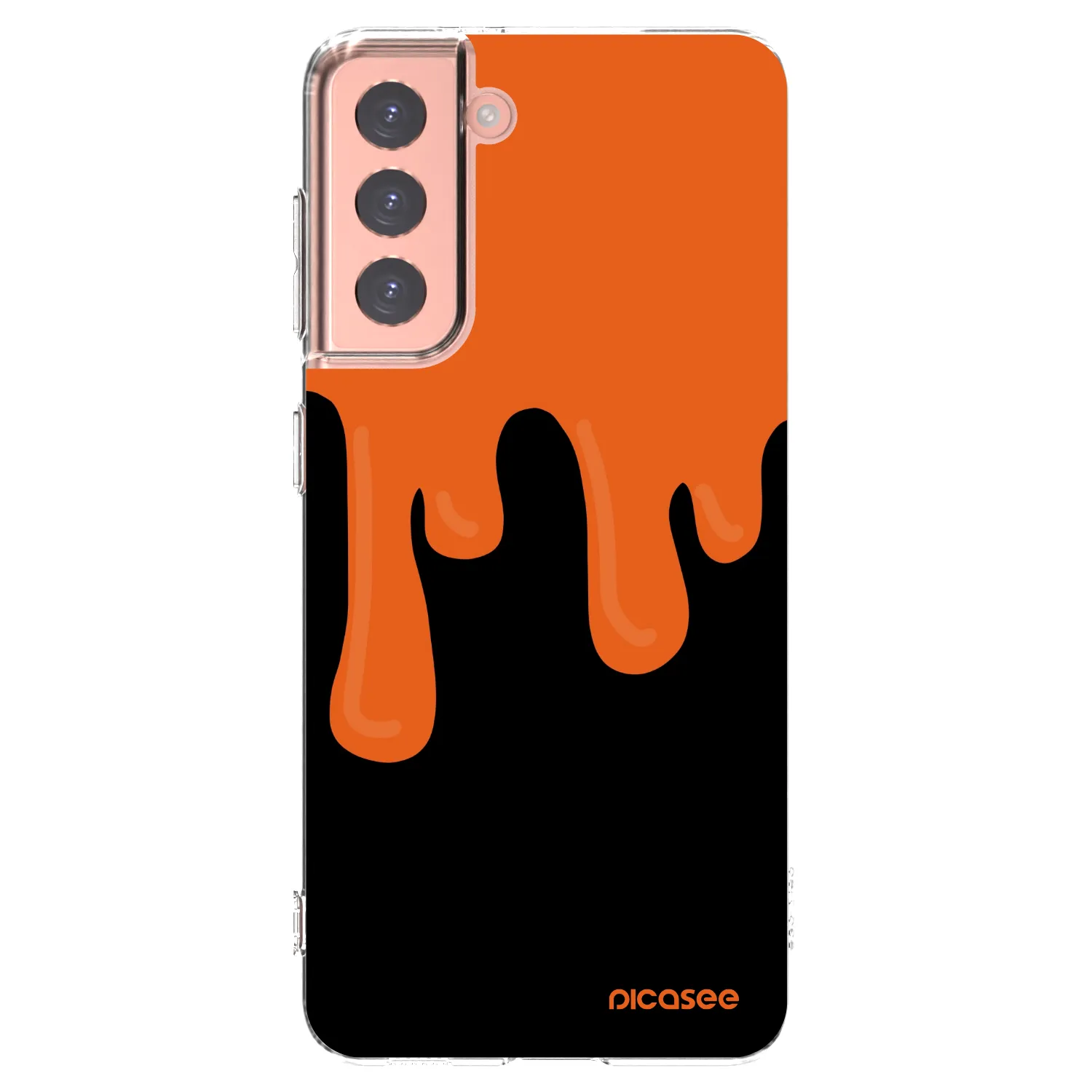 Picasee átlátszó szilikon tok az alábbi mobiltelefonokra Samsung Galaxy S21 5G G991B - Orange spooky