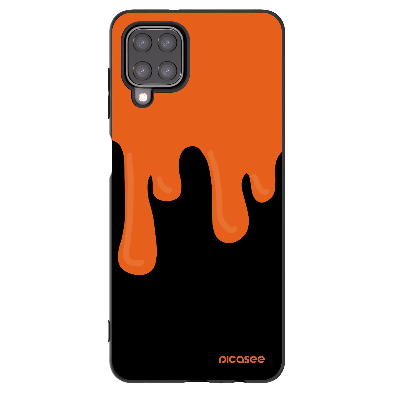 Picasee fekete szilikon tok az alábbi mobiltelefonokra Samsung Galaxy A12 A125F - Orange spooky