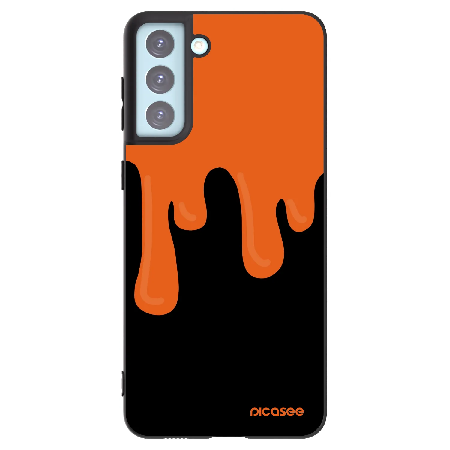 Picasee fekete szilikon tok az alábbi mobiltelefonokra Samsung Galaxy S21+ 5G G996F - Orange spooky