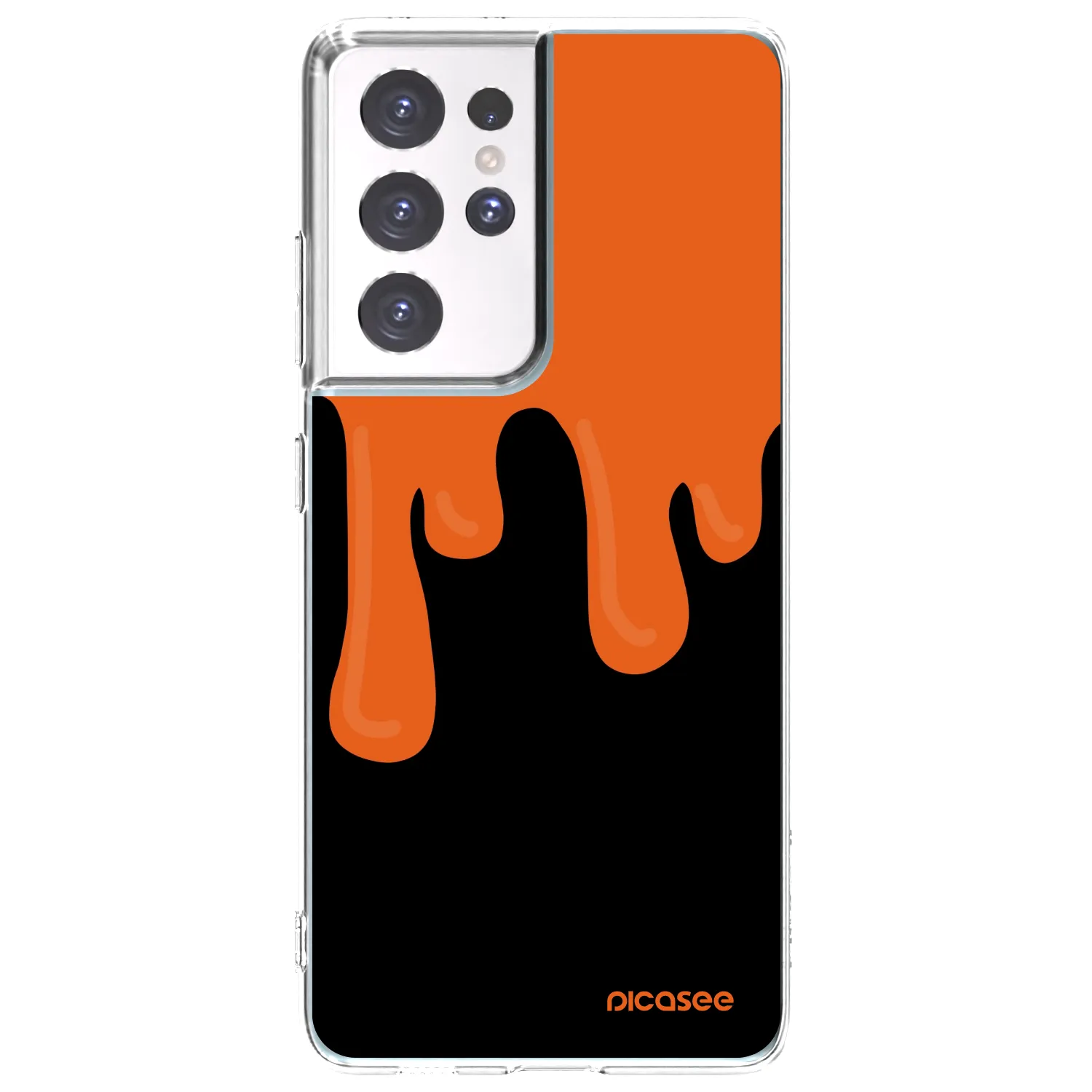 Picasee átlátszó szilikon tok az alábbi mobiltelefonokra Samsung Galaxy S21 Ultra 5G G998B - Orange spooky