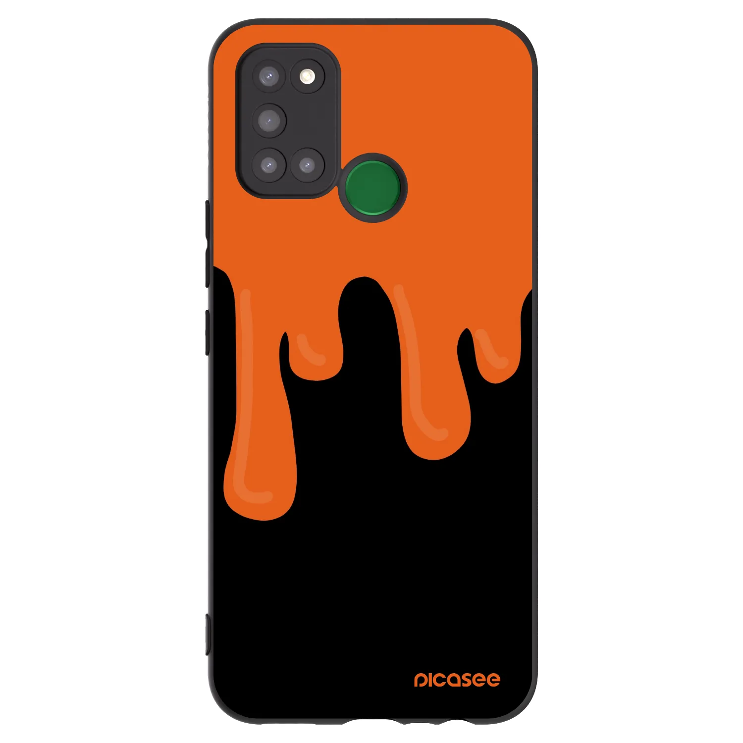 Picasee fekete szilikon tok az alábbi mobiltelefonokra Realme 7i - Orange spooky