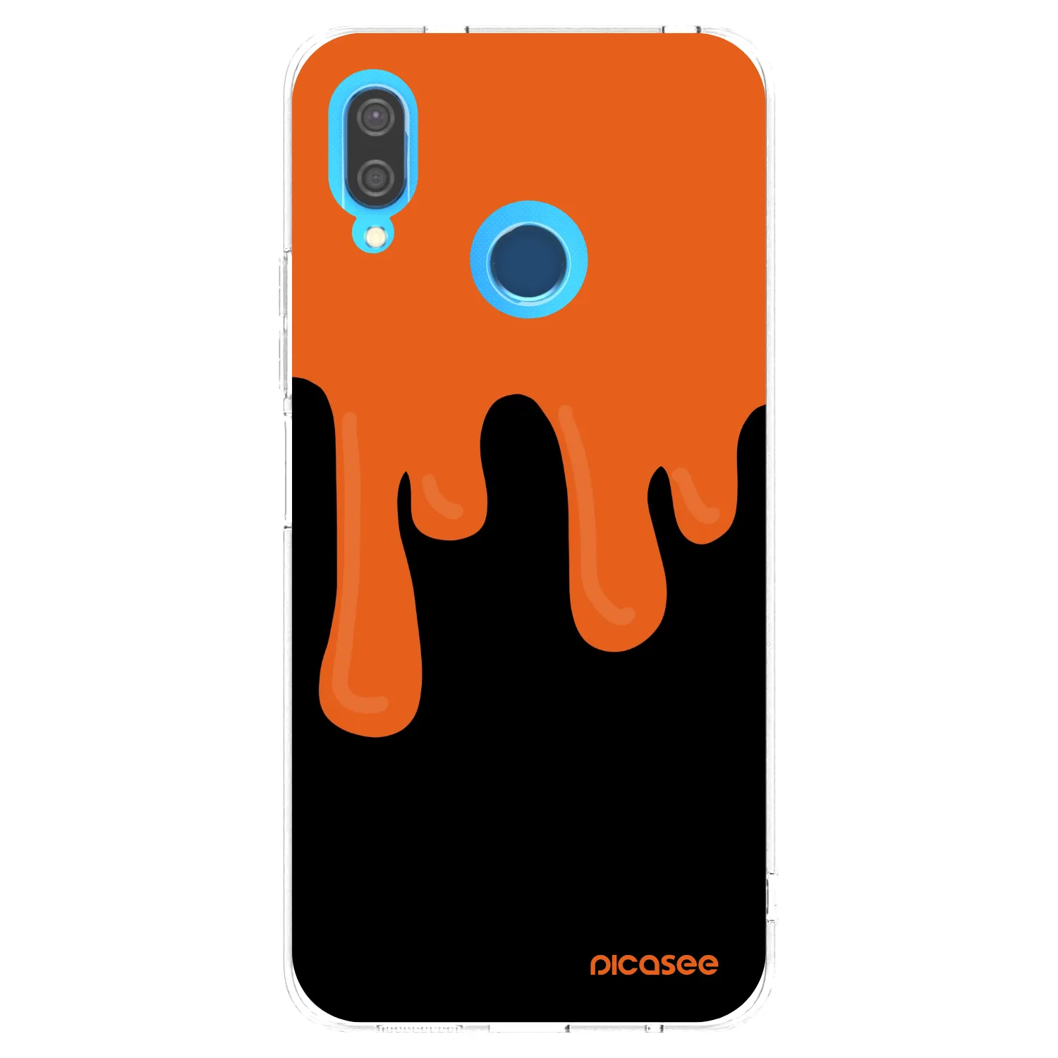 Picasee átlátszó szilikon tok az alábbi mobiltelefonokra Huawei P20 Lite - Orange spooky