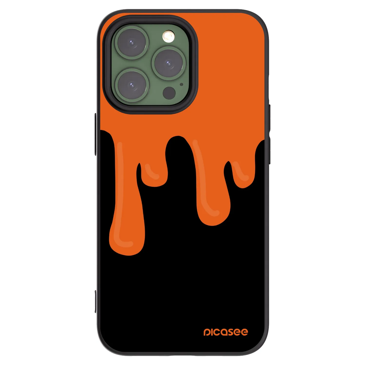 Picasee fekete szilikon tok az alábbi mobiltelefonokra Apple iPhone 13 Pro - Orange spooky