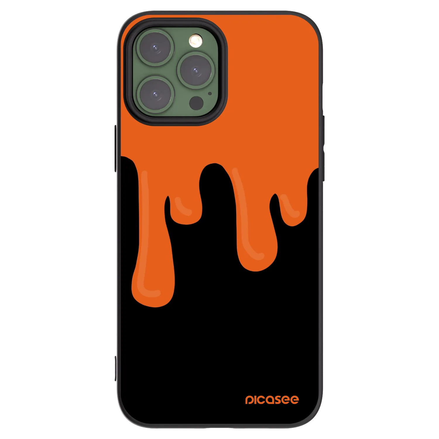 Picasee fekete szilikon tok az alábbi mobiltelefonokra Apple iPhone 13 Pro Max - Orange spooky