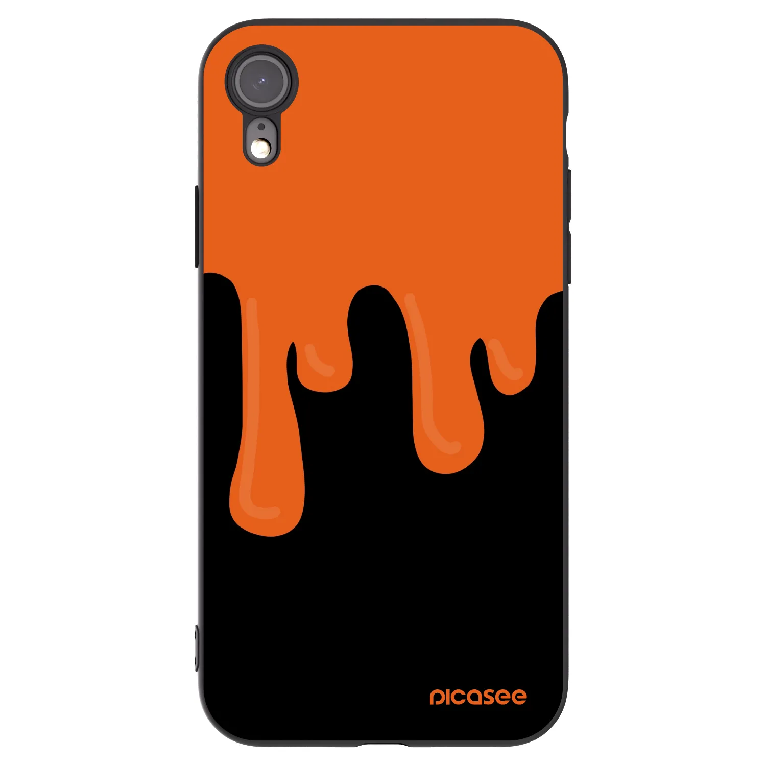 Picasee fekete szilikon tok az alábbi mobiltelefonokra Apple iPhone XR - Orange spooky