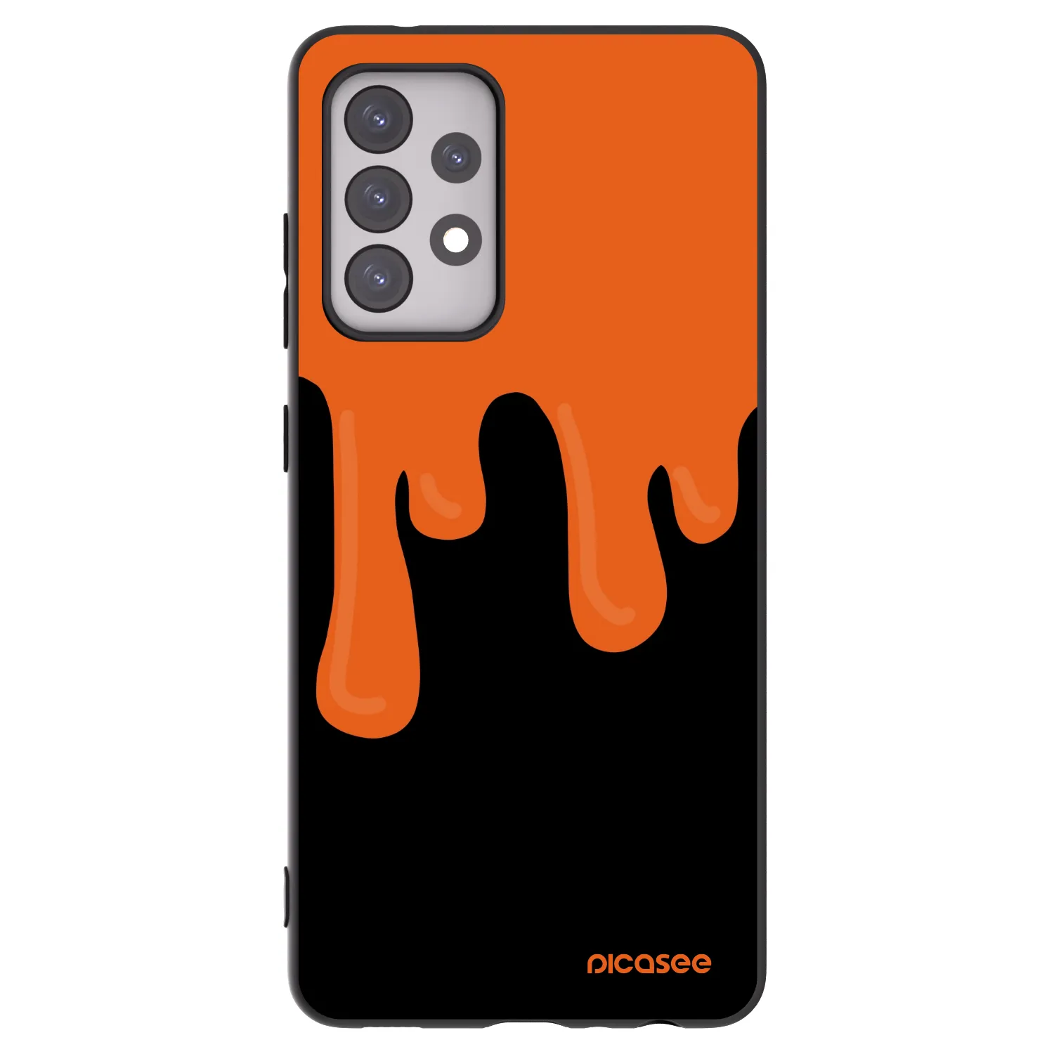 Picasee fekete szilikon tok az alábbi mobiltelefonokra Samsung Galaxy A52s 5G A528B - Orange spooky