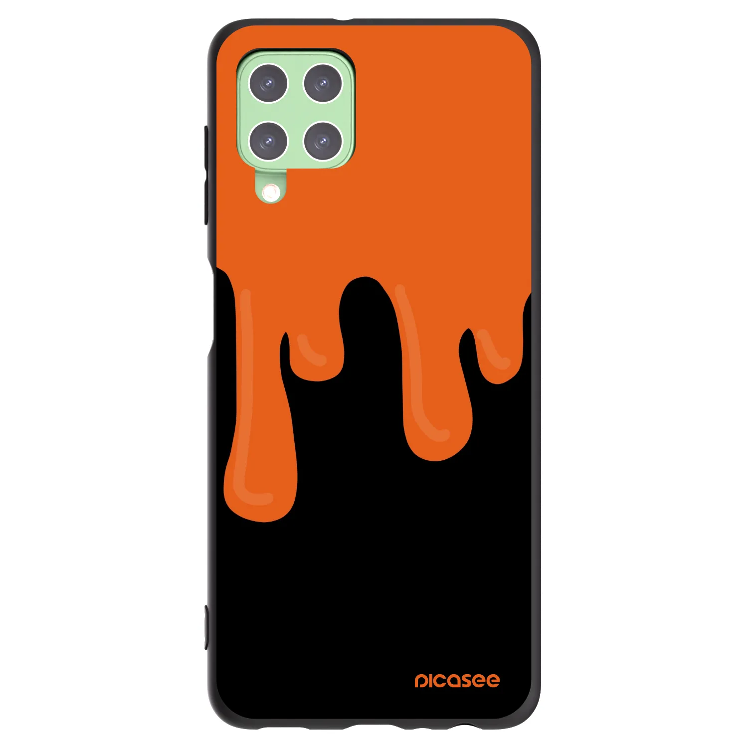 Picasee fekete szilikon tok az alábbi mobiltelefonokra Samsung Galaxy A22 A225F 4G - Orange spooky