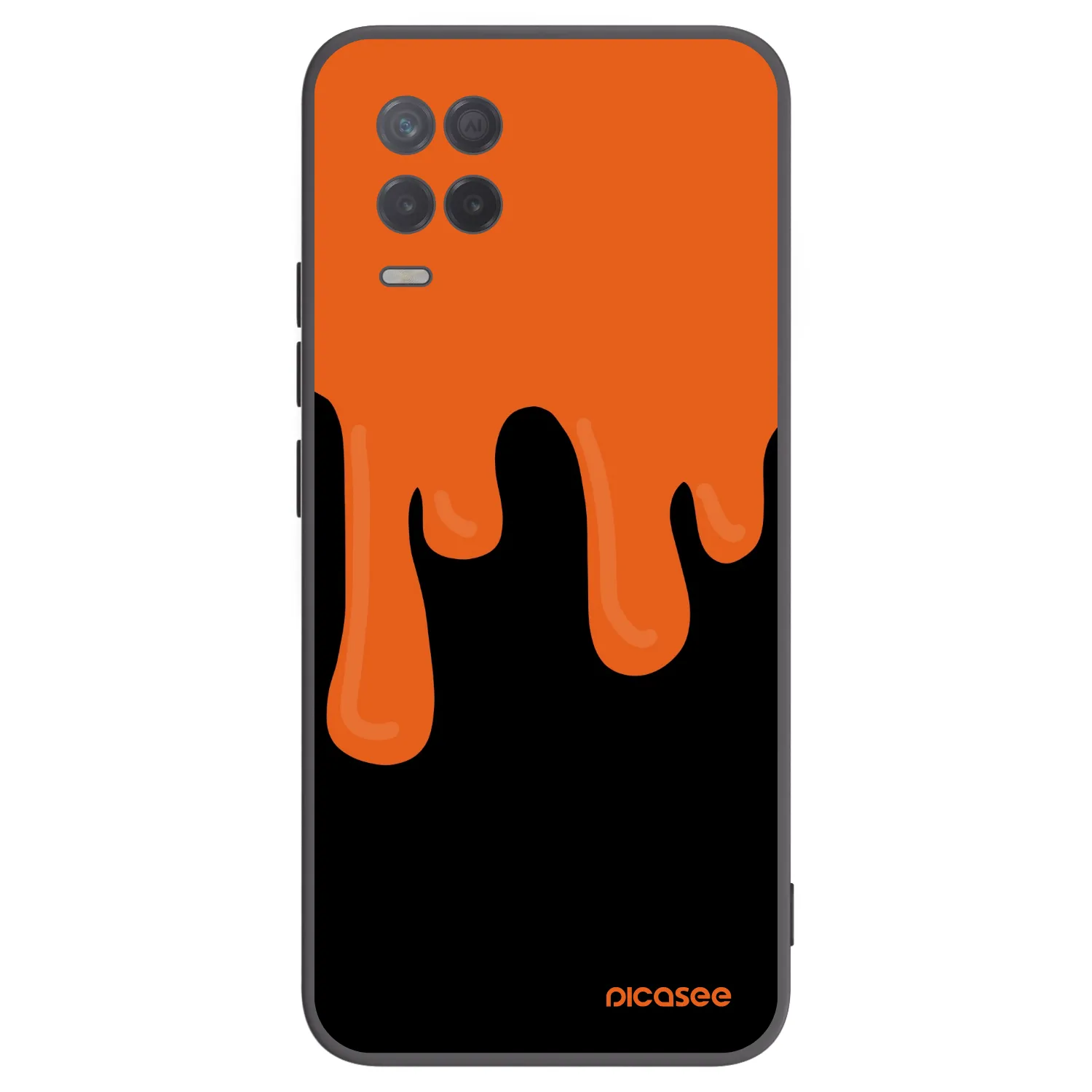 Picasee fekete szilikon tok az alábbi mobiltelefonokra Realme 8 5G - Orange spooky