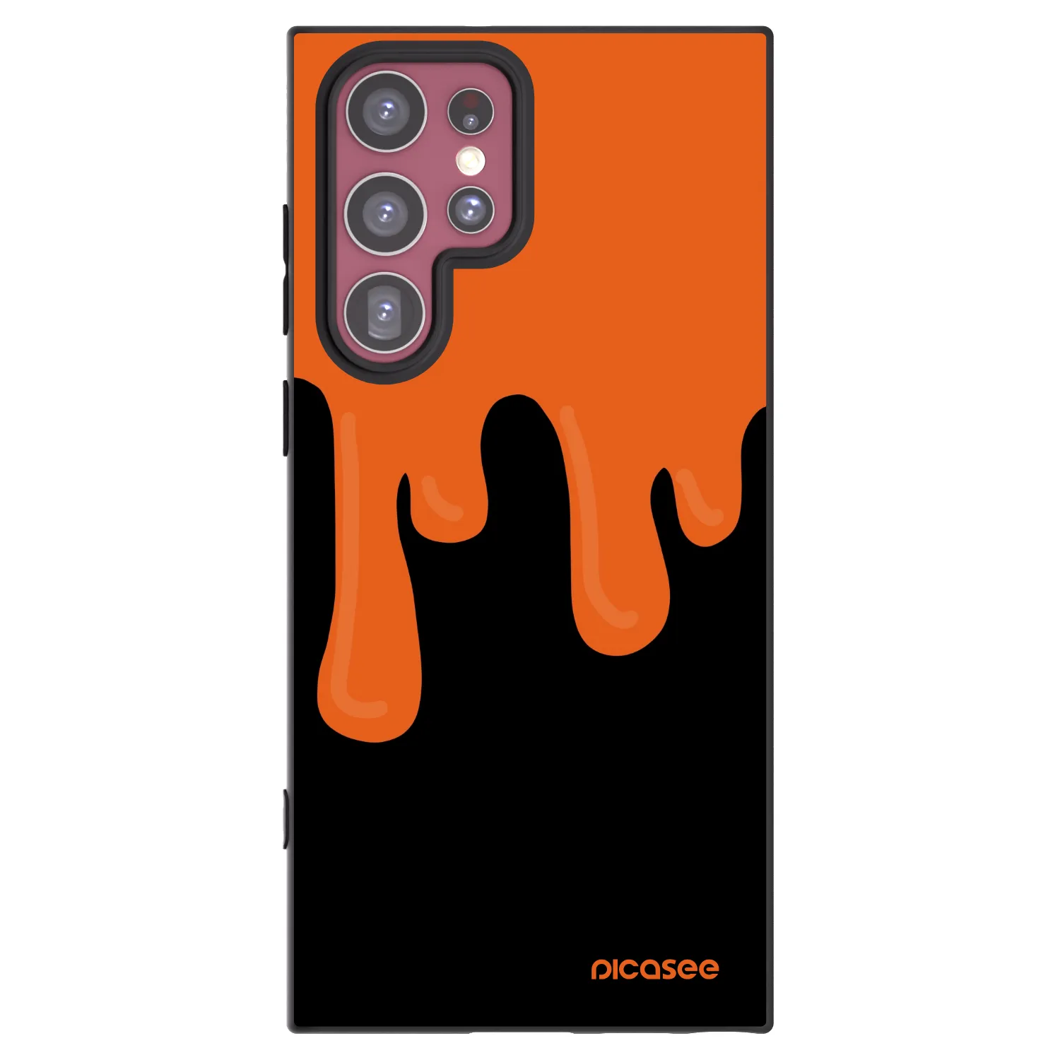 Picasee fekete szilikon tok az alábbi mobiltelefonokra Samsung Galaxy S22 Ultra 5G - Orange spooky