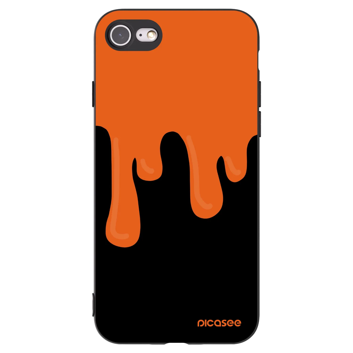 Picasee fekete szilikon tok az alábbi mobiltelefonokra Apple iPhone SE 2022 - Orange spooky