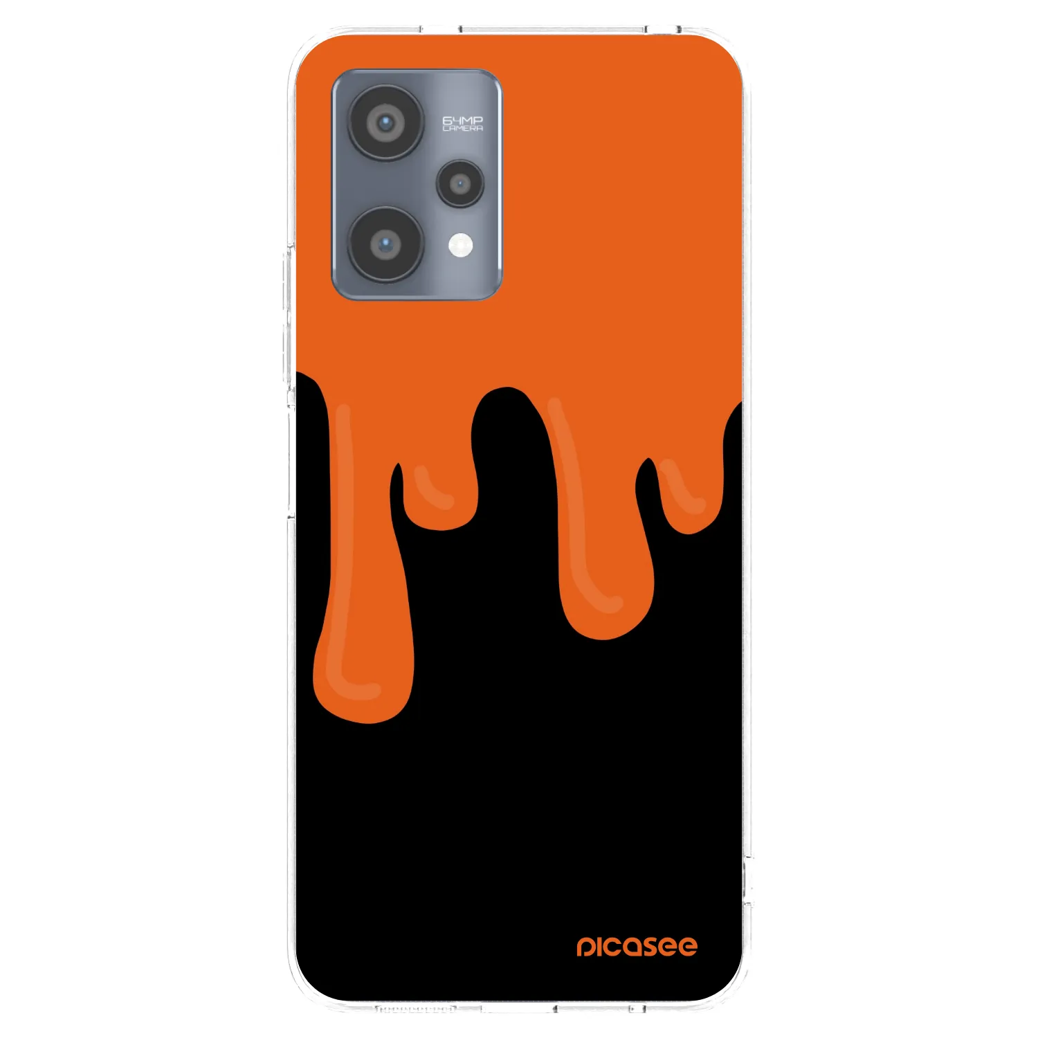 Picasee átlátszó szilikon tok az alábbi mobiltelefonokra Realme 9 Pro 5G - Orange spooky