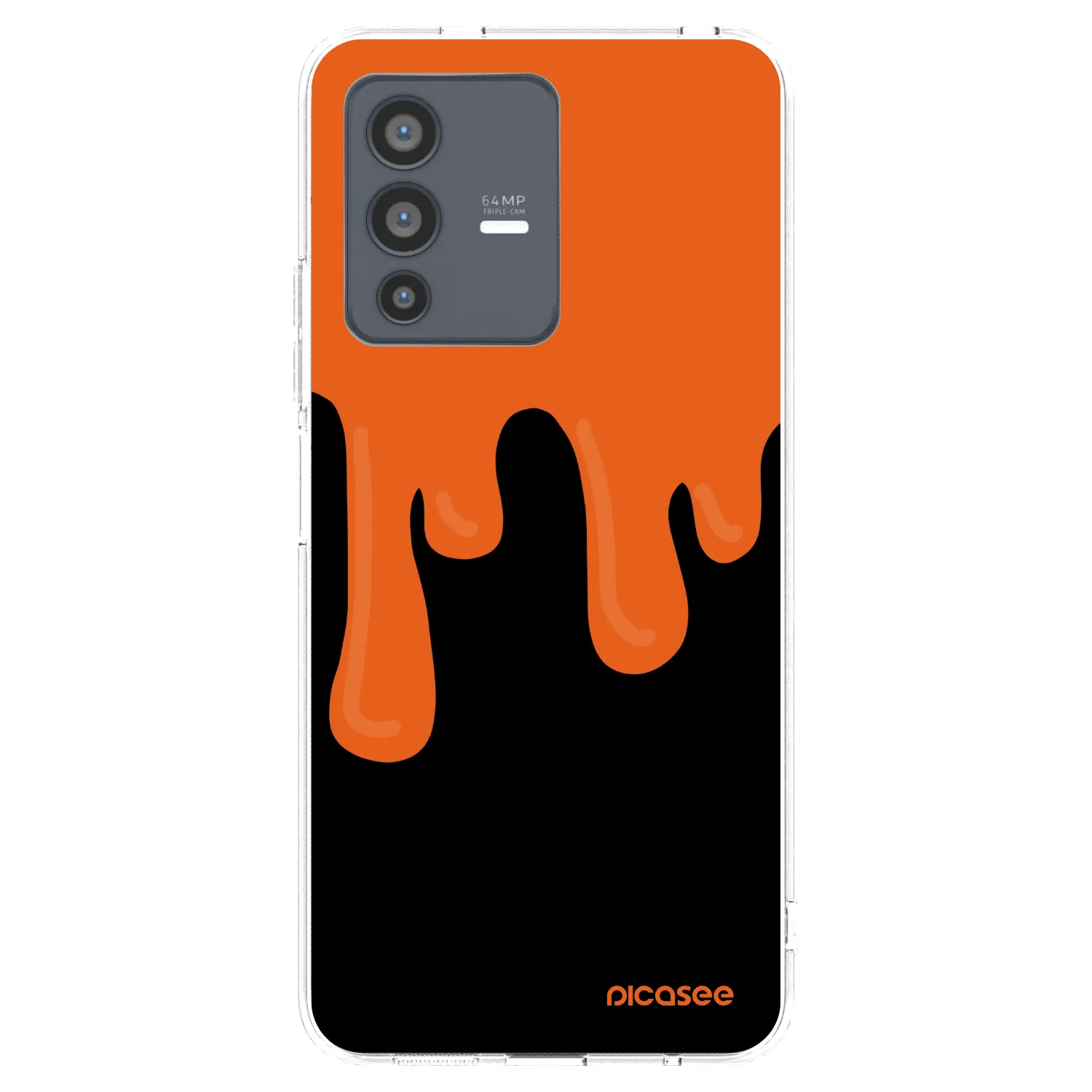 Picasee átlátszó szilikon tok az alábbi mobiltelefonokra Vivo V23 5G - Orange spooky
