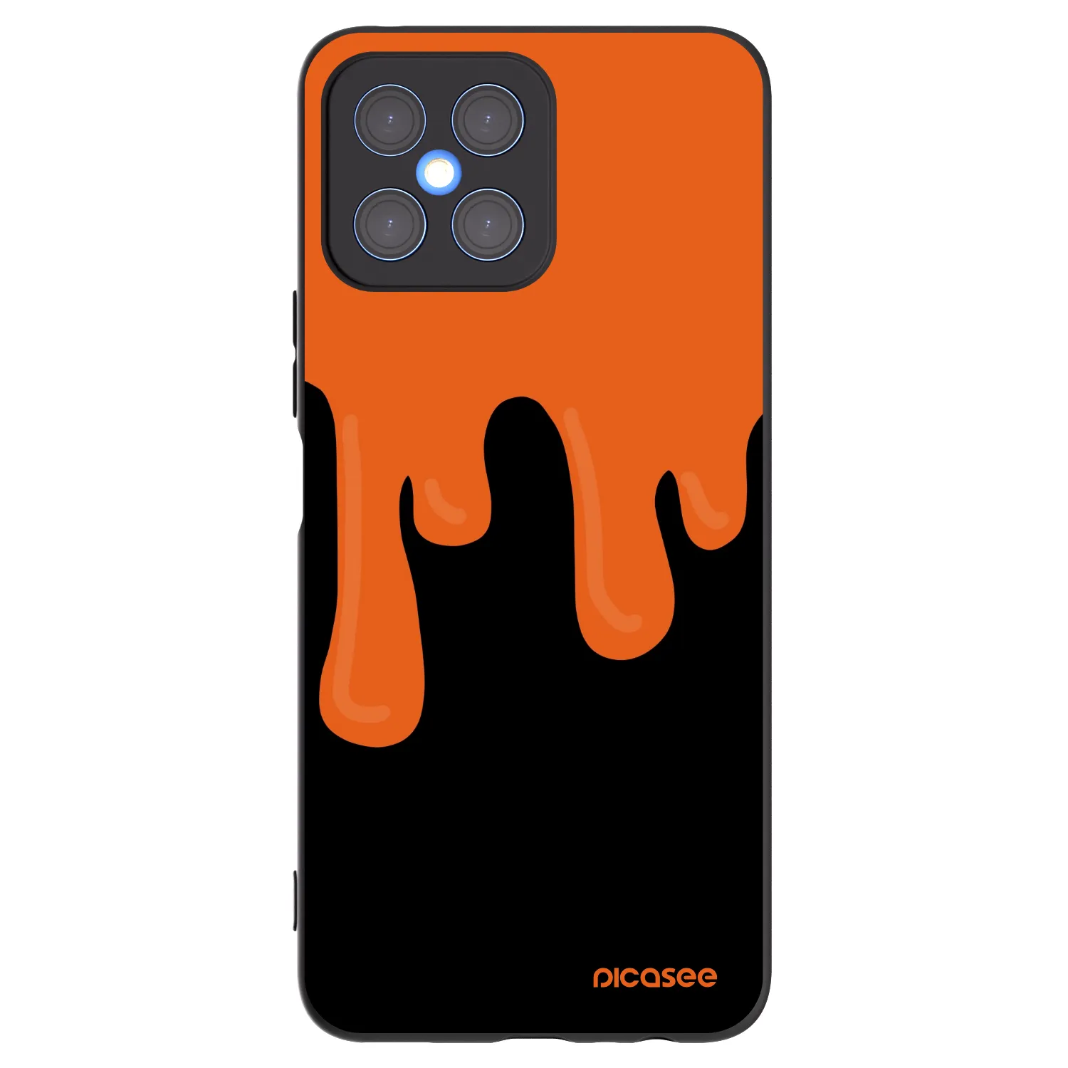 Picasee fekete szilikon tok az alábbi mobiltelefonokra Honor X8 4G - Orange spooky