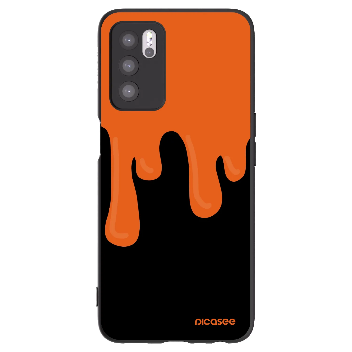 Picasee fekete szilikon tok az alábbi mobiltelefonokra OPPO A16 - Orange spooky