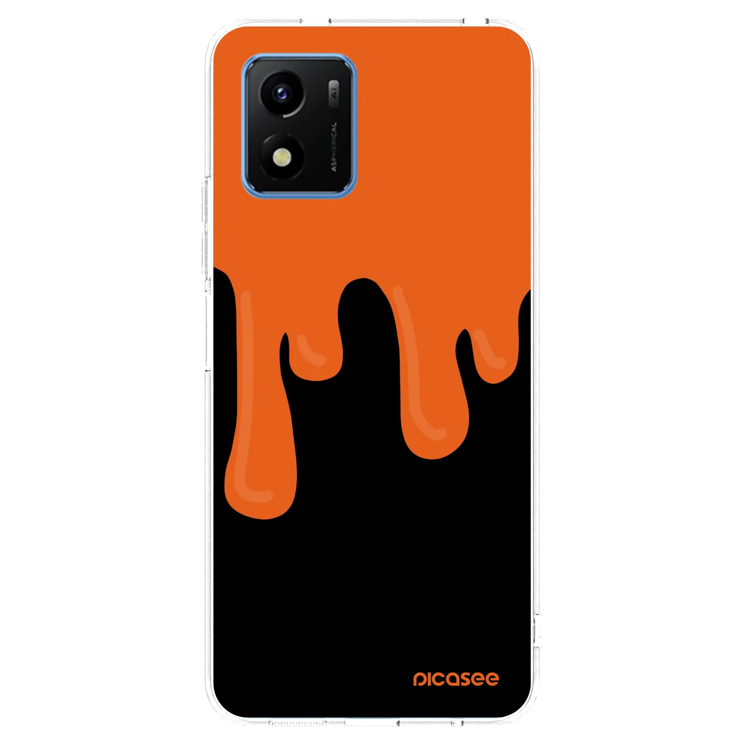 Picasee átlátszó szilikon tok az alábbi mobiltelefonokra Vivo Y01 - Orange spooky