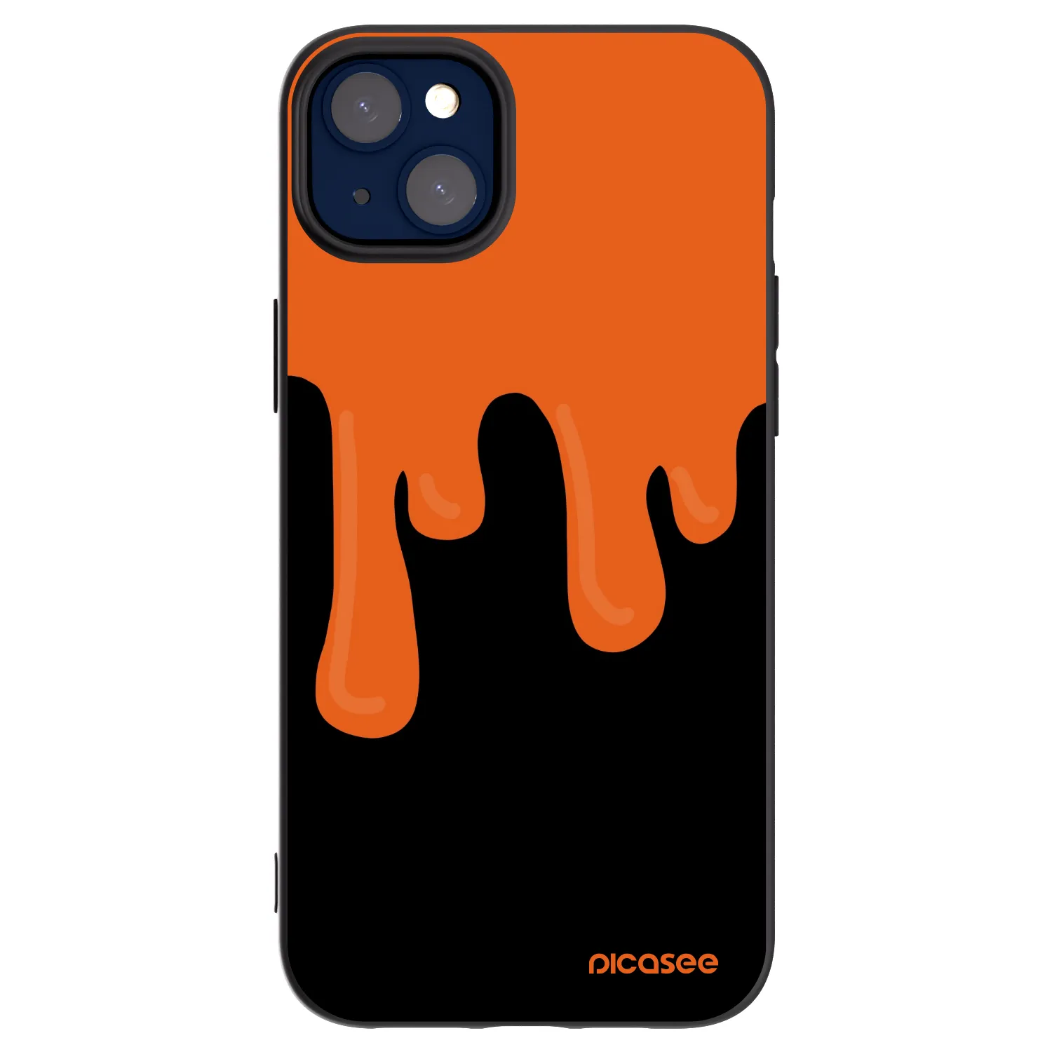 Picasee fekete szilikon tok az alábbi mobiltelefonokra Apple iPhone 14 Plus - Orange spooky