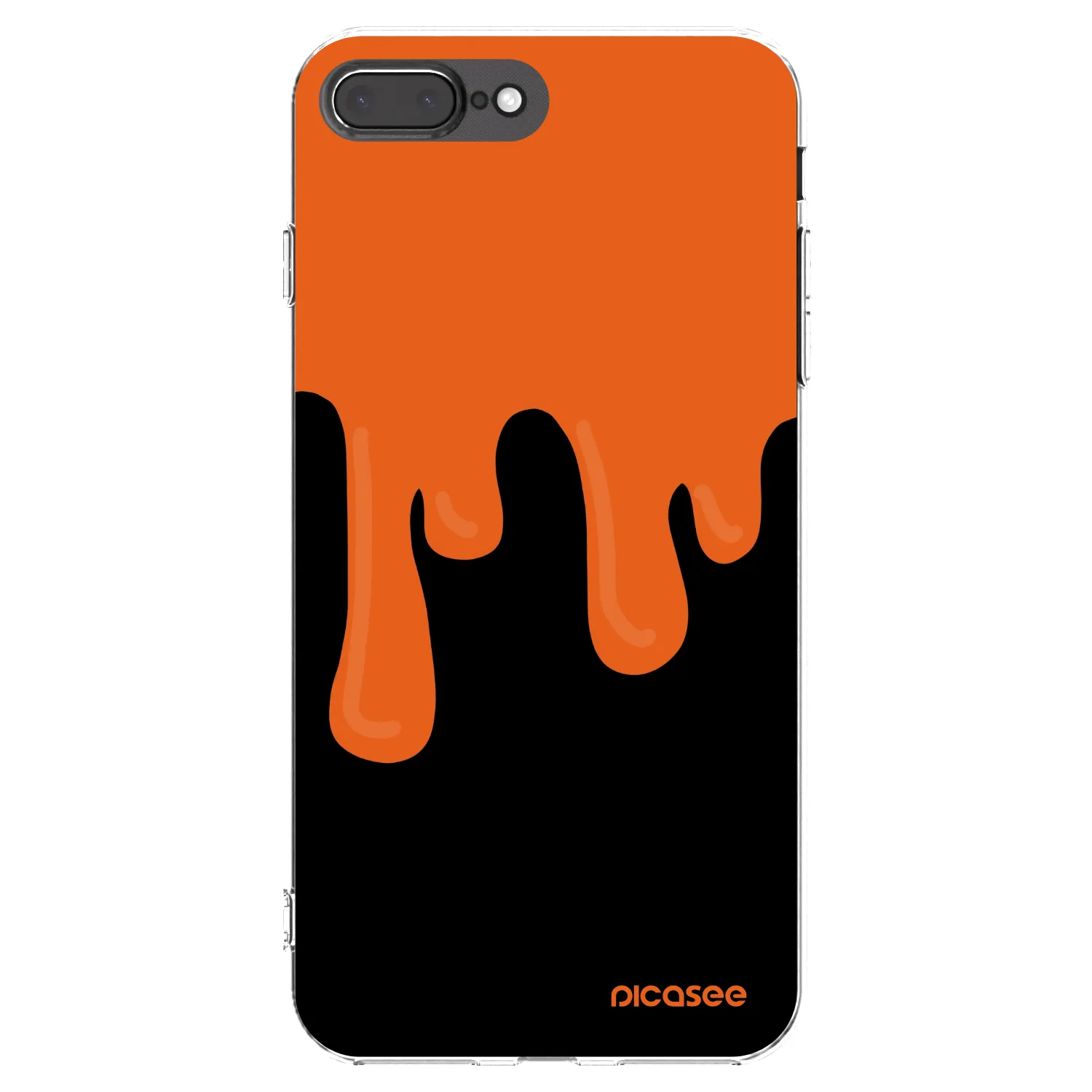 Picasee átlátszó szilikon tok az alábbi mobiltelefonokra Apple iPhone 8 Plus - Orange spooky