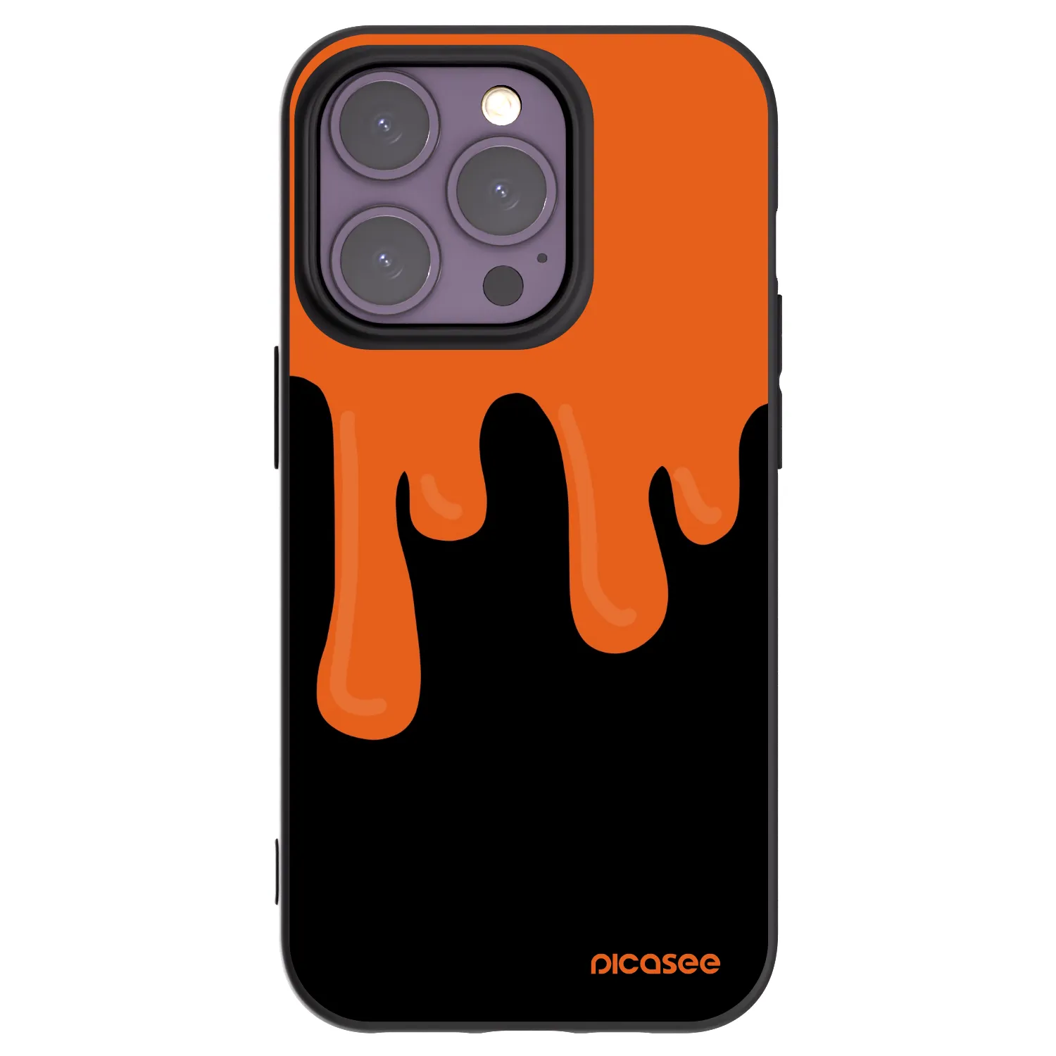 Picasee fekete szilikon tok az alábbi mobiltelefonokra Apple iPhone 14 Pro - Orange spooky
