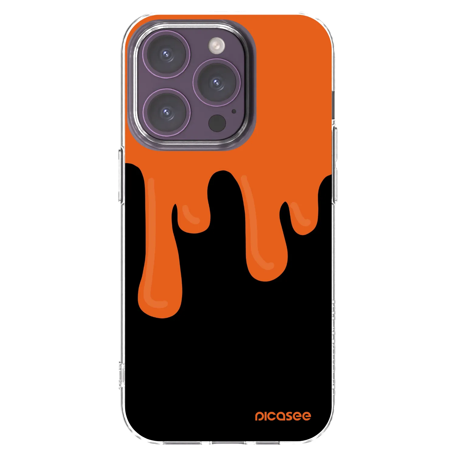 Picasee átlátszó szilikon tok az alábbi mobiltelefonokra Apple iPhone 14 Pro - Orange spooky