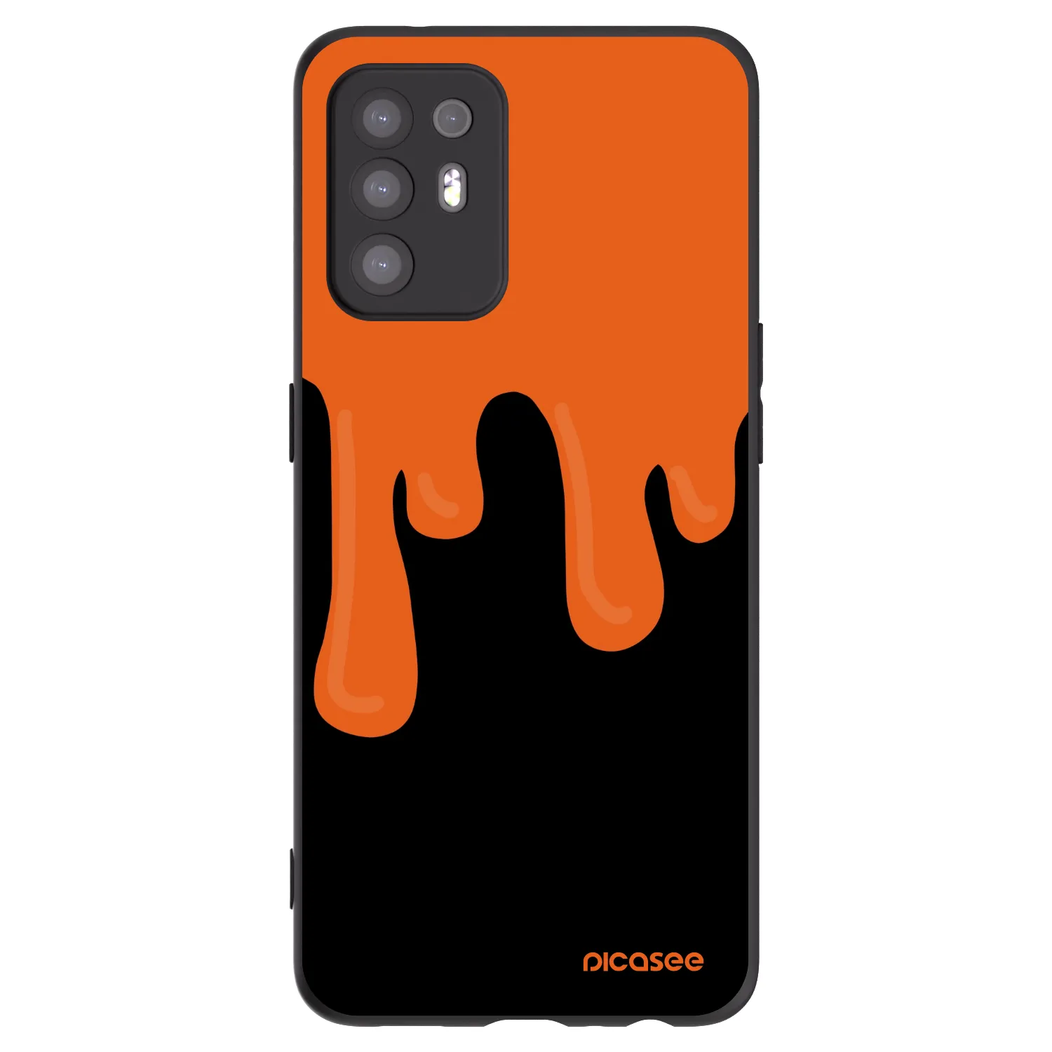 Picasee fekete szilikon tok az alábbi mobiltelefonokra OPPO A94 5G - Orange spooky