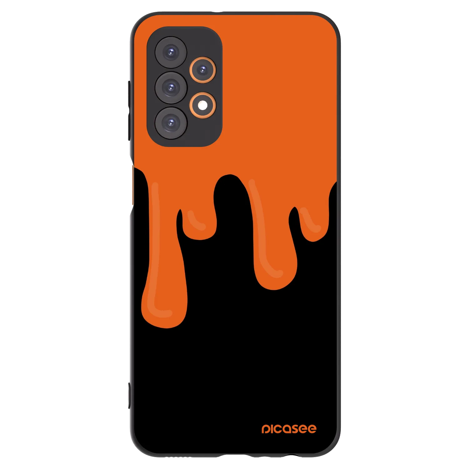 Picasee fekete szilikon tok az alábbi mobiltelefonokra Samsung Galaxy A23 A235F 4G - Orange spooky