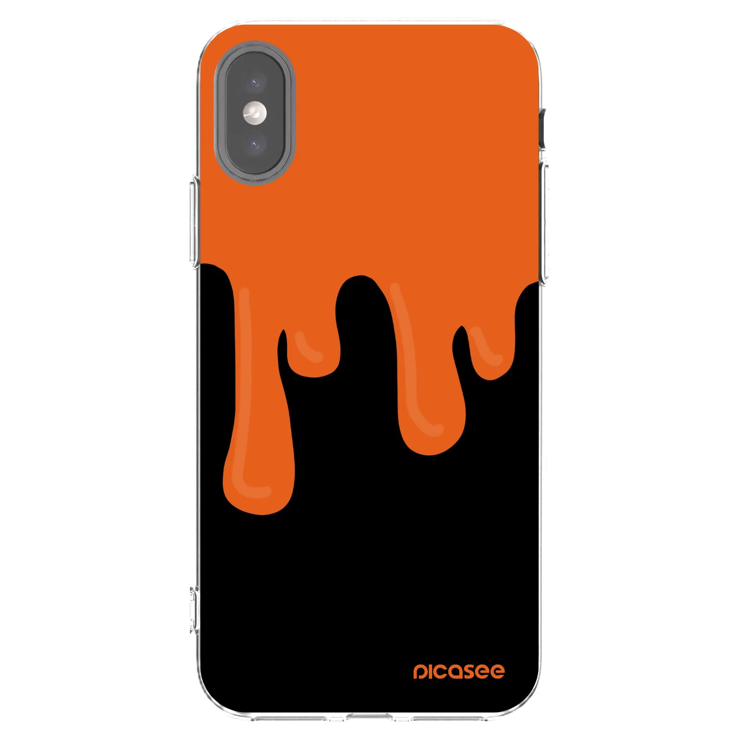 Picasee átlátszó szilikon tok az alábbi mobiltelefonokra Apple iPhone X/XS - Orange spooky