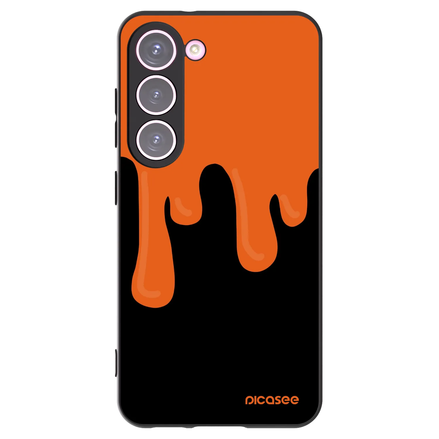 Picasee fekete szilikon tok az alábbi mobiltelefonokra Samsung Galaxy S23 5G - Orange spooky