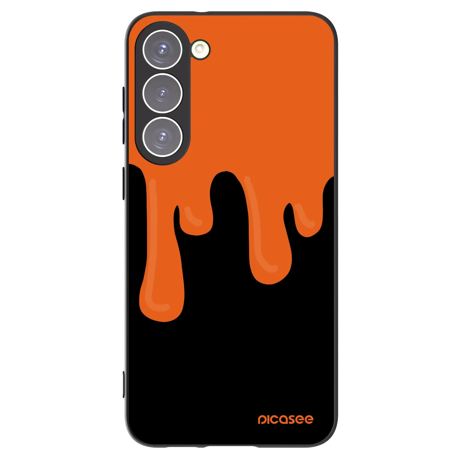 Picasee fekete szilikon tok az alábbi mobiltelefonokra Samsung Galaxy S23+ 5G - Orange spooky