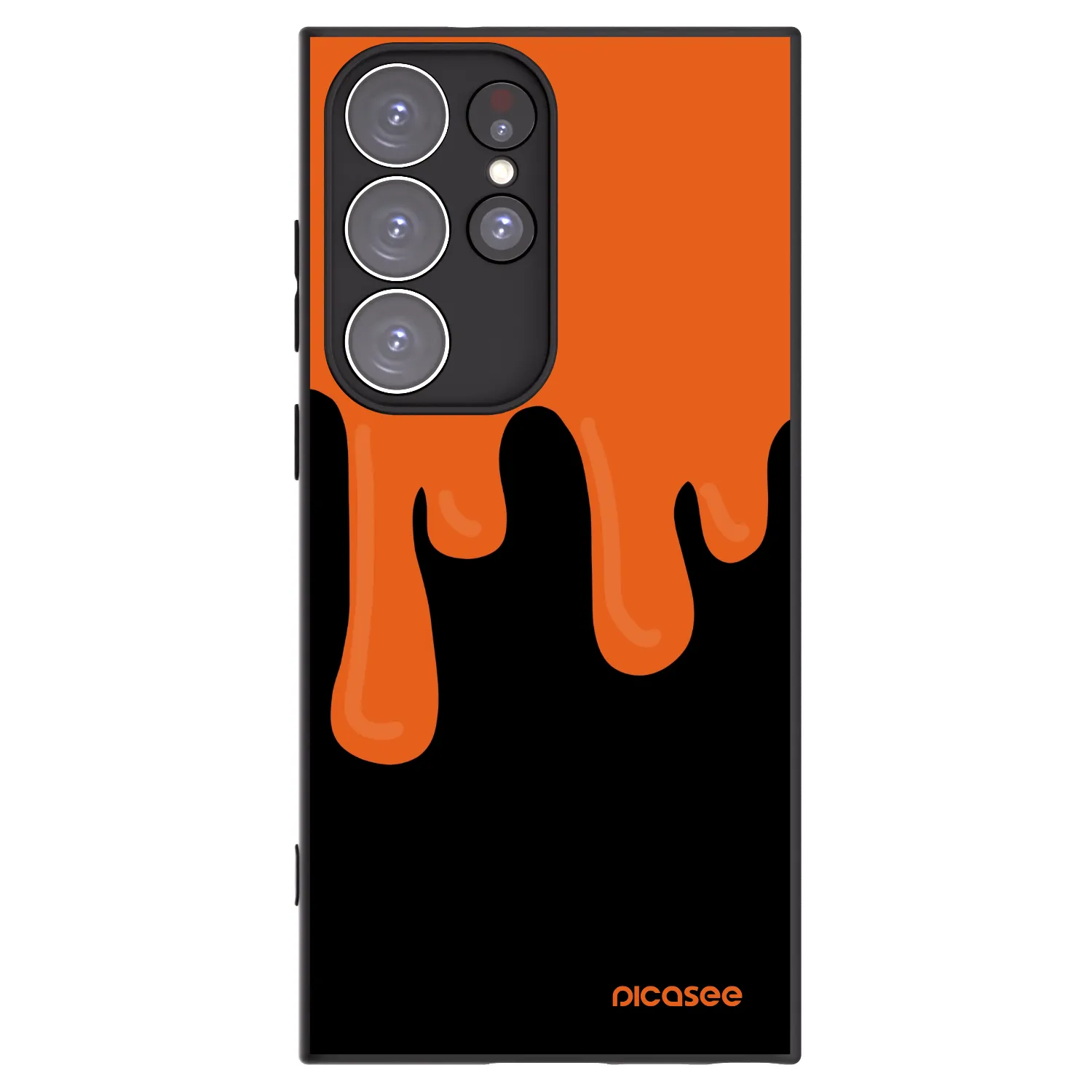 Picasee fekete szilikon tok az alábbi mobiltelefonokra Samsung Galaxy S23 Ultra 5G - Orange spooky