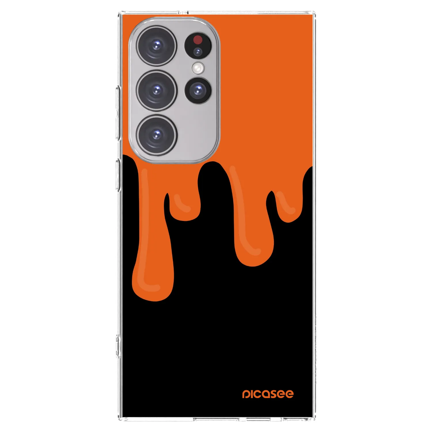 Picasee átlátszó szilikon tok az alábbi mobiltelefonokra Samsung Galaxy S23 Ultra 5G - Orange spooky