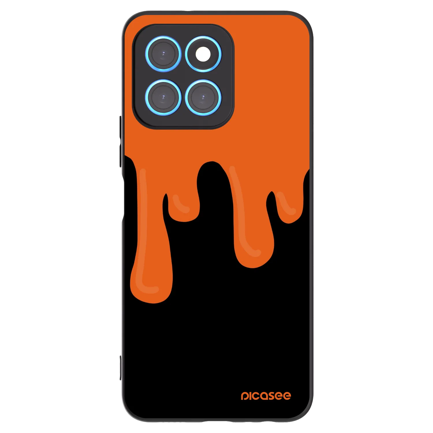 Picasee fekete szilikon tok az alábbi mobiltelefonokra Honor X6 - Orange spooky