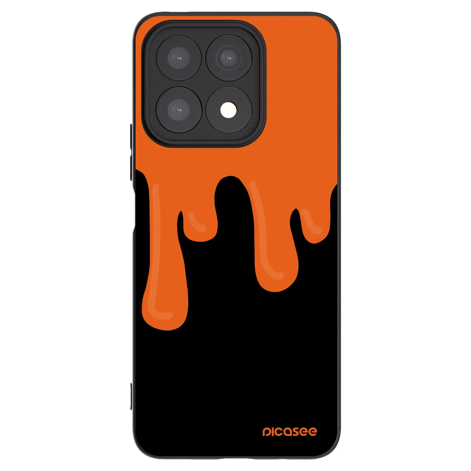 Picasee fekete szilikon tok az alábbi mobiltelefonokra Honor X8a - Orange spooky