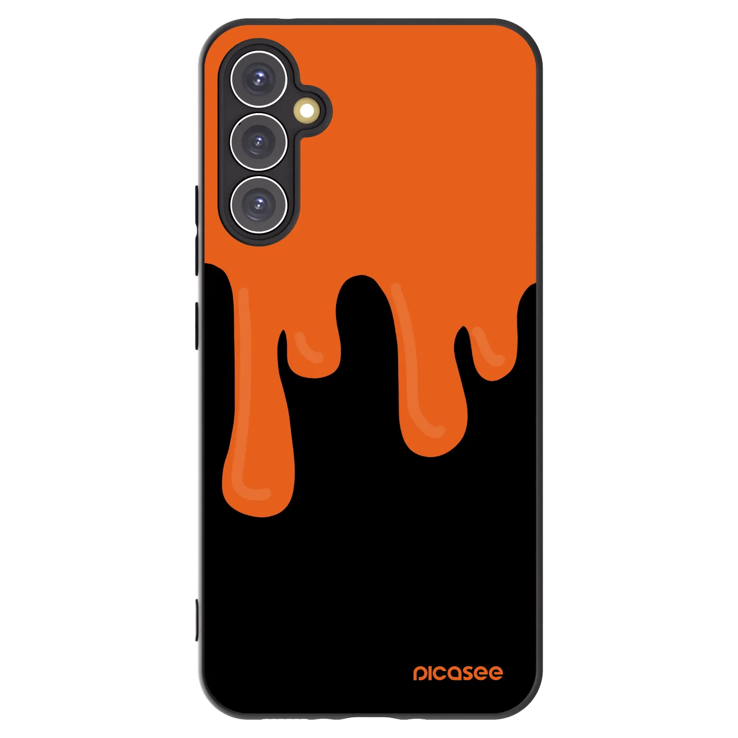 Picasee fekete szilikon tok az alábbi mobiltelefonokra Samsung Galaxy A34 5G A346B - Orange spooky