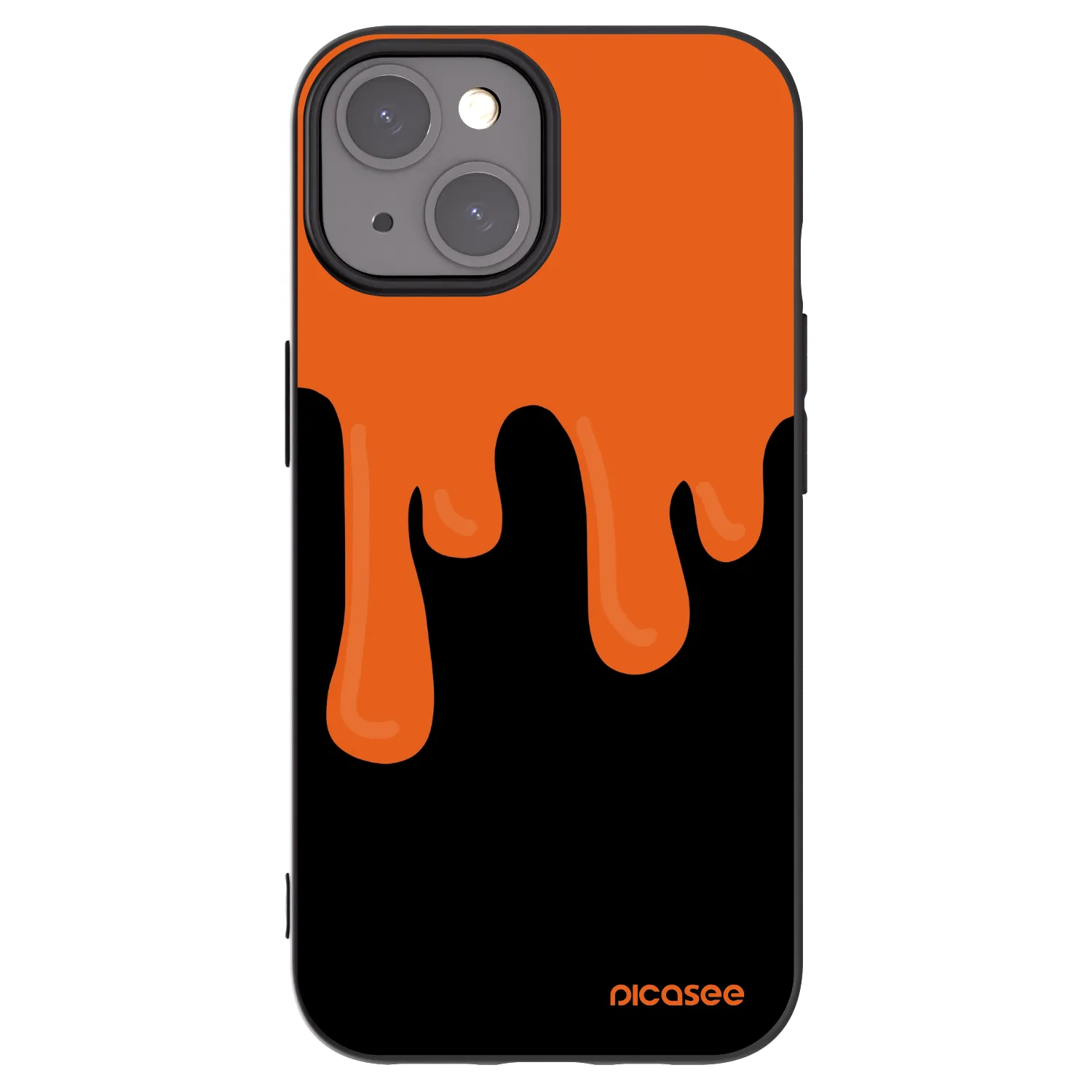 Picasee fekete szilikon tok az alábbi mobiltelefonokra Apple iPhone 15 - Orange spooky
