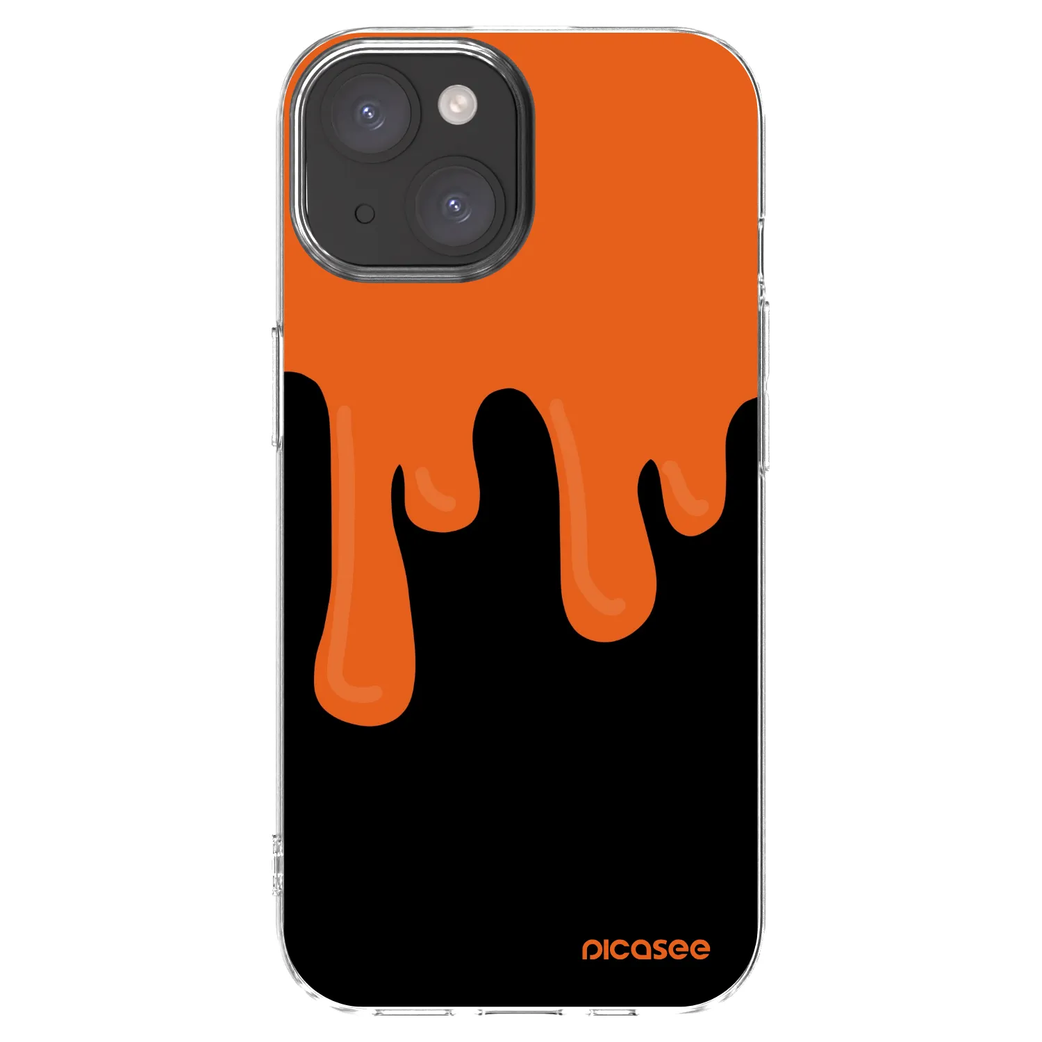 Picasee átlátszó szilikon tok az alábbi mobiltelefonokra Apple iPhone 15 - Orange spooky