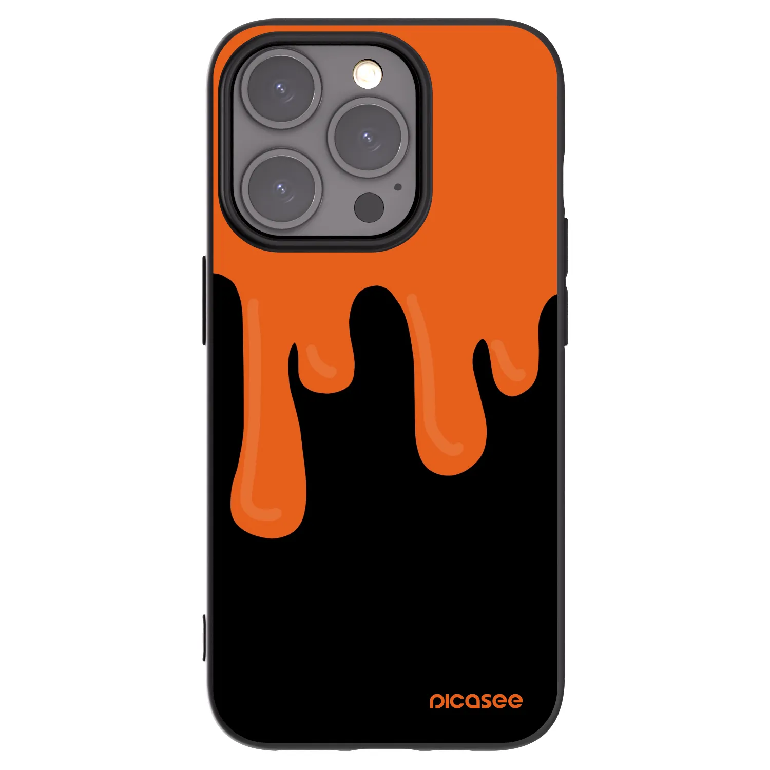 Picasee fekete szilikon tok az alábbi mobiltelefonokra Apple iPhone 15 Pro - Orange spooky